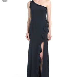 Formal Fitted One Shoulder Dress, with high slit